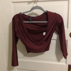 Maroon cropped top